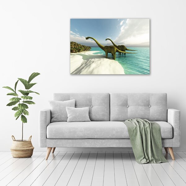 Foto obraz canvas Dinozaury na pláži oc-19541737