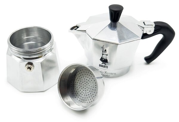 Moka konvička Bialetti Moka Express 3, na 3 šálky, hliníková, klasický italský design