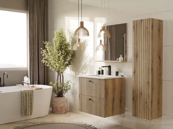 TP Living Závěsná skříňka s umyvadlem TIGO 2S 60 cm dub evoke