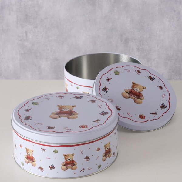 Boltze Home Collections Skladovací kovová dóza Bailey sada dvou kusů