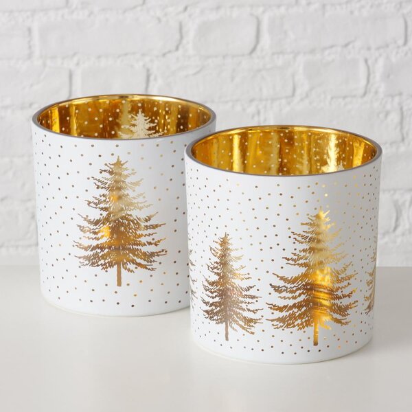 Boltze Home Collections Skleněný svícen Platina