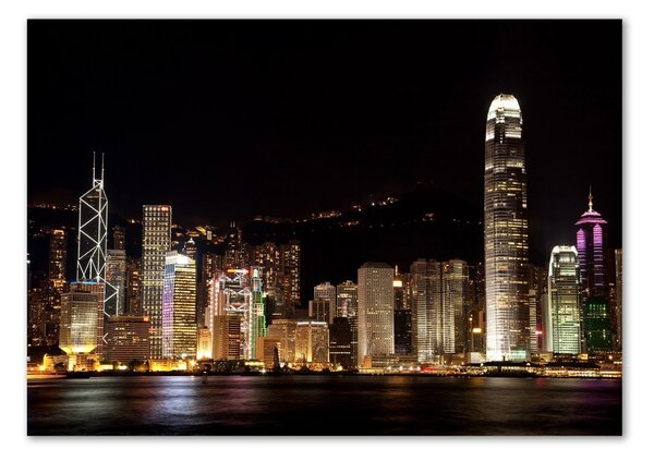 Foto obraz sklo tvrzené Noční Hongkong osh-25184002