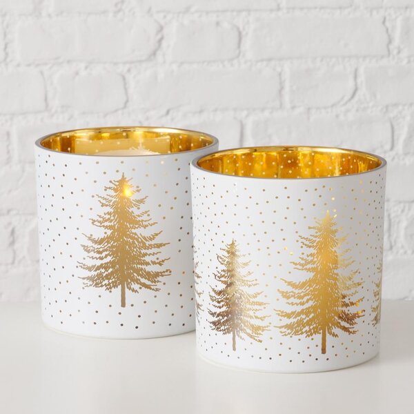 Boltze Home Collections Skleněný svícen Platina