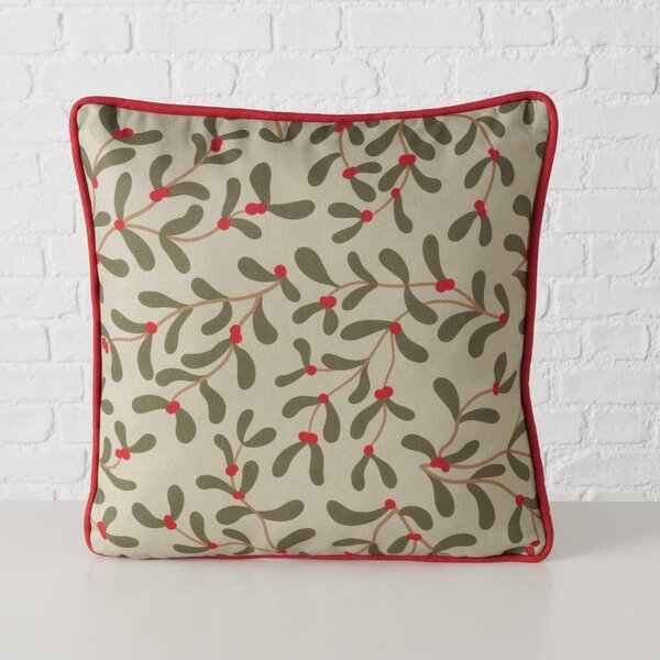 Boltze Home Collections Polštář Mistletoe zelený s motivem jmelí