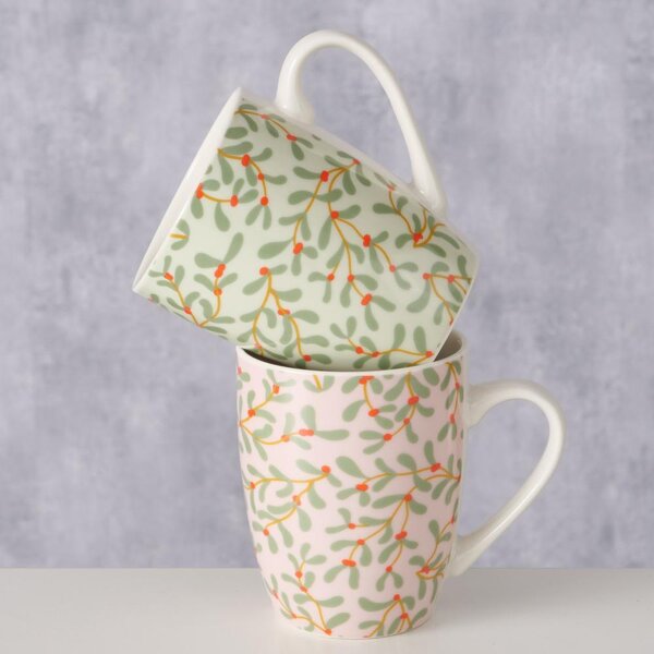 Boltze Home Collections Hrníček Mistletoe zelený