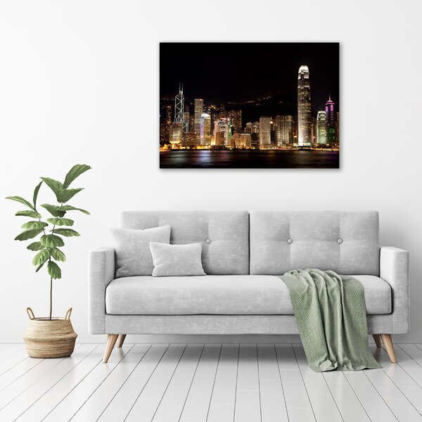 Foto obraz sklo tvrzené Noční Hongkong osh-25184002