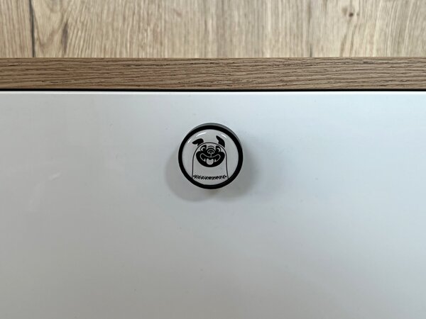 In-Design Nábytková knopka Bianco černá, motiv buldog V105