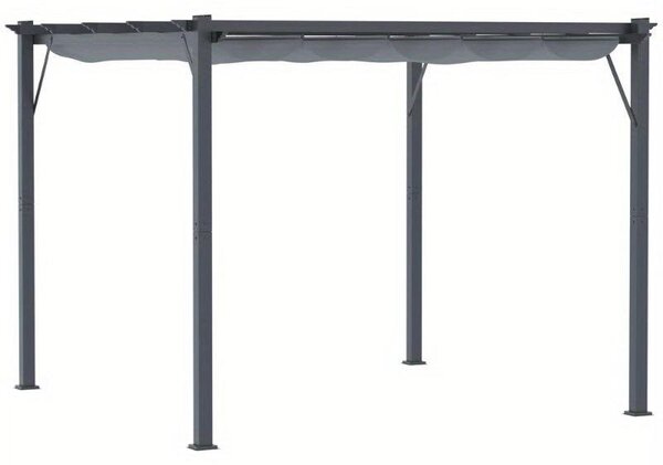 Pergola do zahrady – Hliníková konstrukce – Nastavitelná posuvná střecha (3x3 metry) – Odolná vůči povětrnostním vlivům