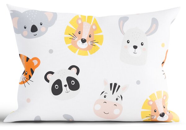 MK Lůžkoviny Bavlněný povlak na polštář Renforcé 50 x 70 cm - Zvířátka v Zoo