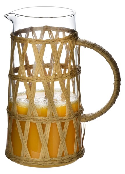 Mondex Skleněný džbánek s opletením BOHO 1,1 L transparentní