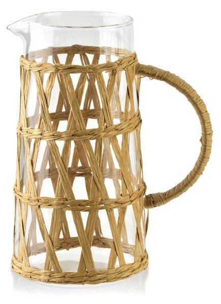 Mondex Skleněný džbánek s opletením BOHO 1,1 L transparentní