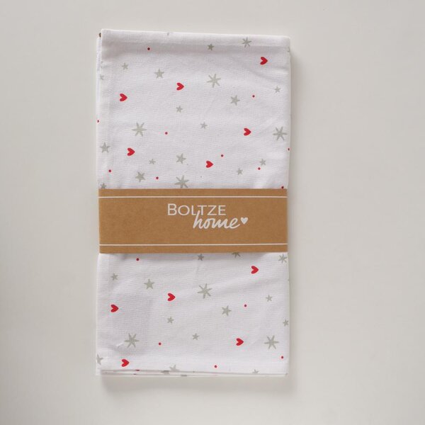 Boltze Home Collections Stolní běhoun Anella bílý se srdíčky