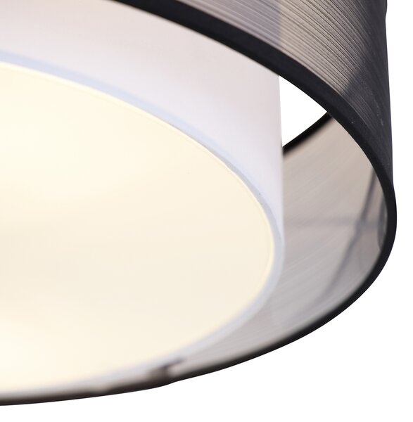 Chytré stropní svítidlo černé s bílou 50 cm vč. 3 Wifi A60 - Drum Duo