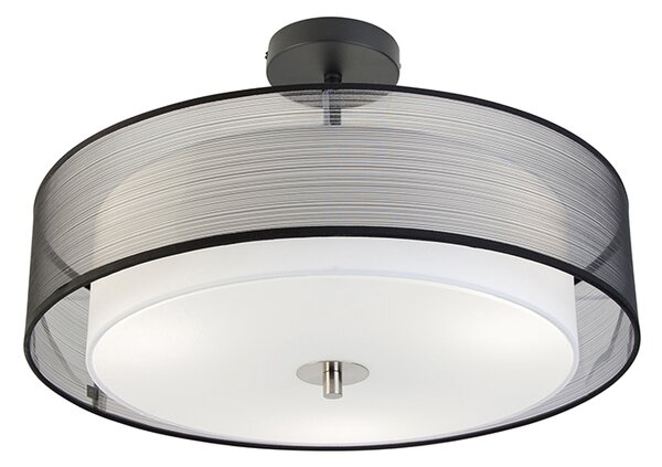 Chytré stropní svítidlo černé s bílou 50 cm vč. 3 Wifi A60 - Drum Duo