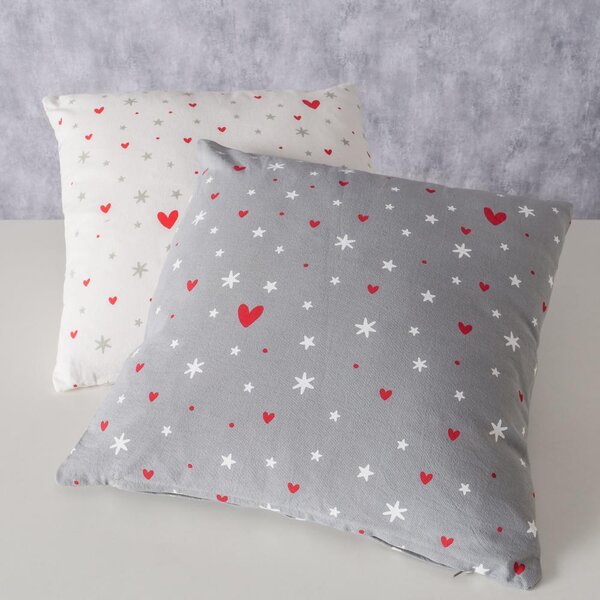 Boltze Home Collections Polštář Anella šedý se srdíčky