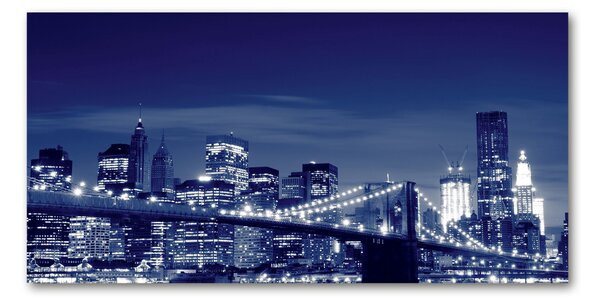 Moderní skleněný obraz z fotografie New York noc osh-33616202