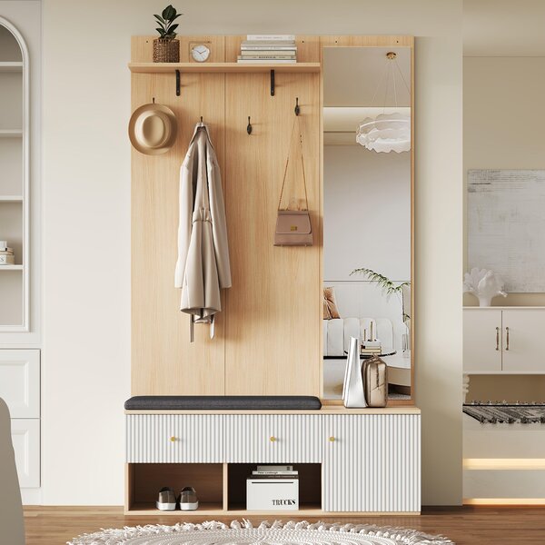 Šatní skříň - Komoda - Úložná skříň - Botník - Zrcadlová skříň - Multifunkční design