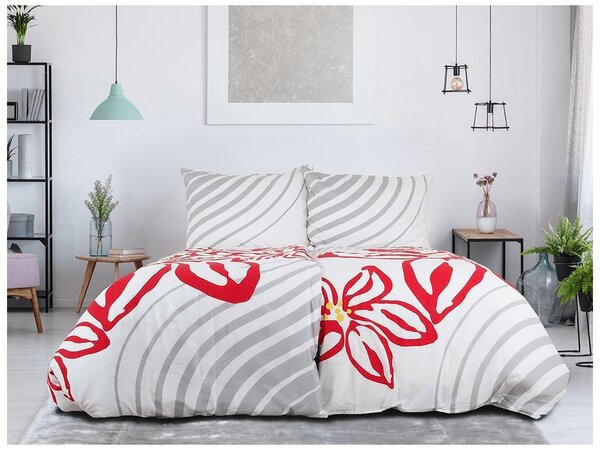 Bavlněné povlečení FLOERIC světle šedé Rozměr povlečení: 70 x 90 cm | 140 x 200 cm