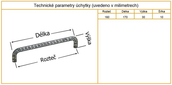 Giusti Nábytková úchytka Nikola staročerná