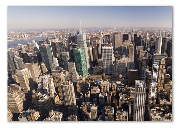 Foto obraz sklo tvrzené New York ptačí pohled osh-35764394