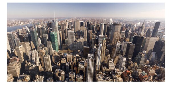 Foto obraz sklo tvrzené New York ptačí pohled osh-35764394
