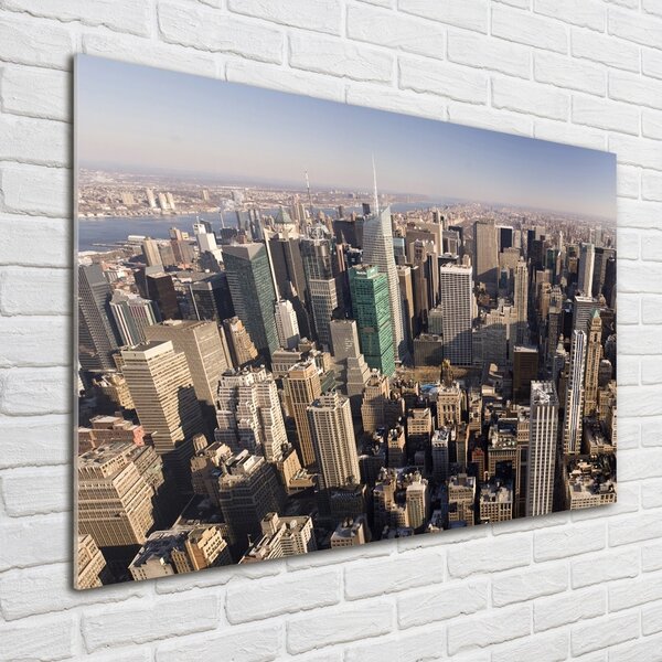 Foto obraz sklo tvrzené New York ptačí pohled osh-35764394