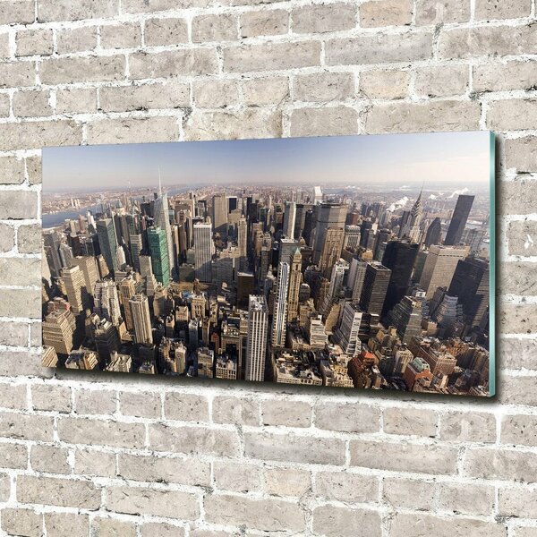 Foto obraz sklo tvrzené New York ptačí pohled osh-35764394
