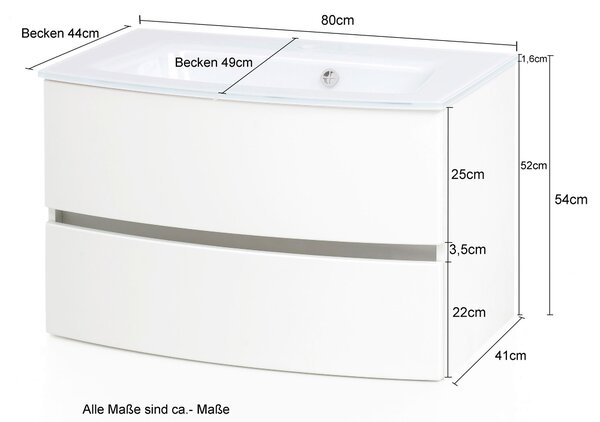 SKŘÍŇKA S UMYVADLEM, barvy grafitu, barvy grafitu, 80/53/49 cm Held - Koupelnové série, Online Only