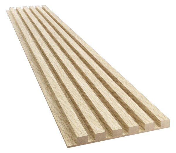 Akustický panel, podklad MDF deska, úzká lamela, celý panel - Evropský dub, 30x275 cm