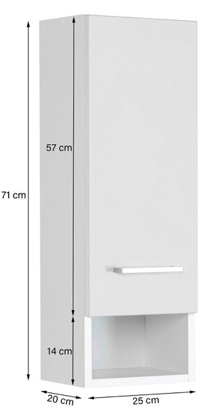 ZÁVĚSNÁ SKŘÍŇKA, světle šedá, bílá, 25/71/20 cm Held - Koupelnové série, Online Only