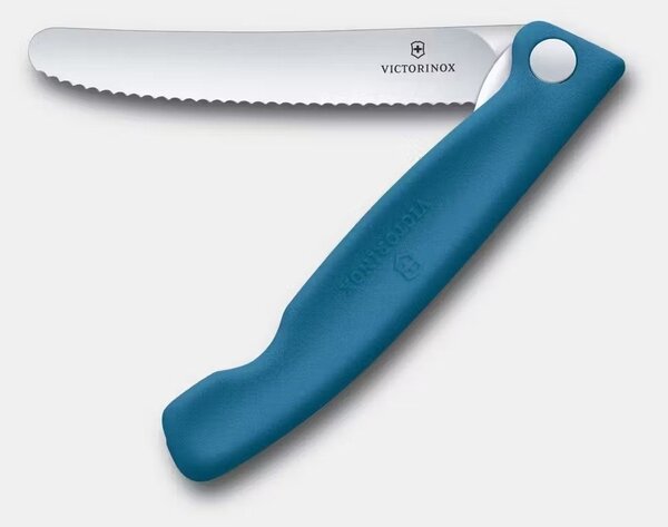 Nůž piknikový skládací Victorinox Swiss Classic 11 cm zoubkovaný modrý