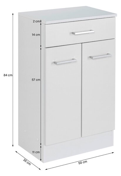 SPODNÍ SKŘÍŇKA, světle šedá, bílá, 50/84/35 cm Held - Koupelnové série, Online Only