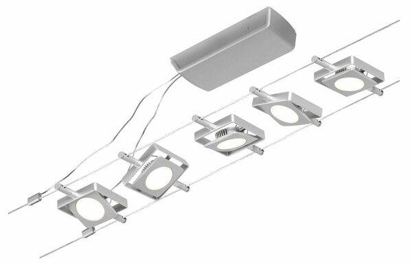 PAULMANN LED lankový systém MacLED základní sada 5x4,5W 3000K 230/12V matný chrom/chrom