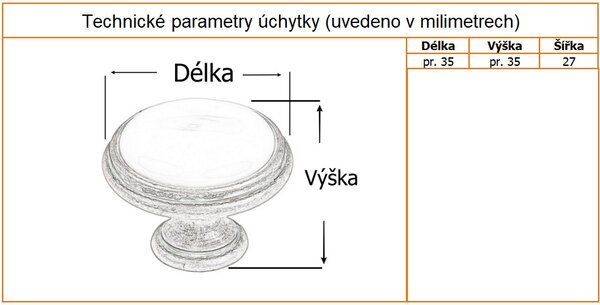 Porcelánová knopka Margarita starostříbro / porcelán bílý