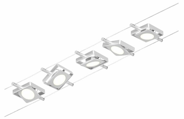 PAULMANN LED lankový systém MacLED základní sada 5x4,5W 3000K 230/12V matný chrom/chrom