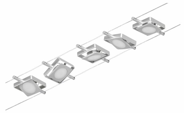 PAULMANN LED lankový systém MacLED základní sada 5x4,5W 3000K 230/12V matný chrom/chrom