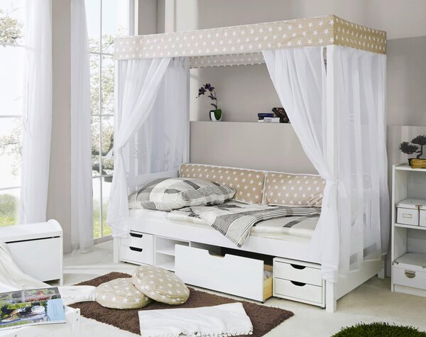 POSTEL S NEBESY, 90/200 cm, bílá, béžová MID.YOU - Online Only dětské postele, Online Only