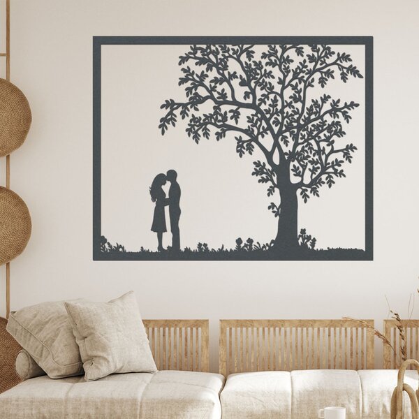 Dřevěný strom na zeď SOUZNĚNÍ | Rozměry (cm): 40x32 | Zvolte barvu dekoru: Antracitová