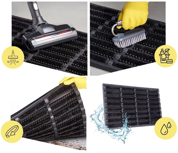 Hanse Home, Venkovní čistící rohož Mix Mats Brushes 105648 Black - na ven i na doma, 40x60, černá, exteriér