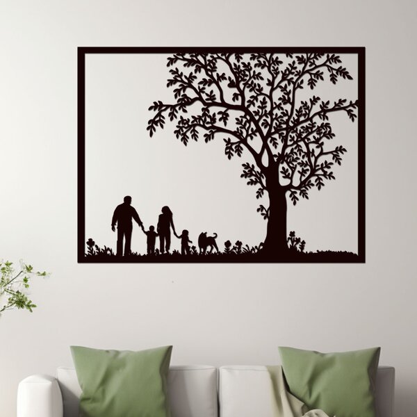 Dřevěný strom na zeď RODINA | Rozměry (cm): 40x32 | Zvolte barvu dekoru: Třešeň
