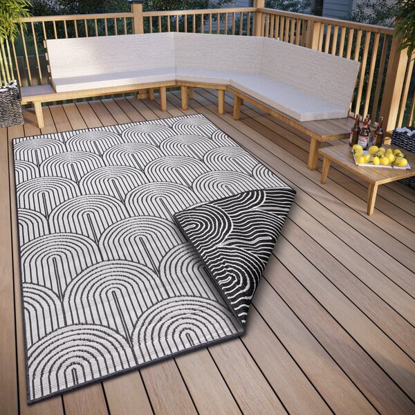 Hanse Home, Kusový koberec Pangli 105852 Black – na ven i na doma, 80x150, černobílá, chodba / předsíň