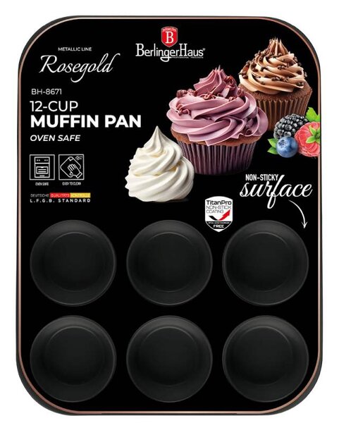 Forma na muffiny s nepřilnavým povrchem 12 ks Black Rose Collection