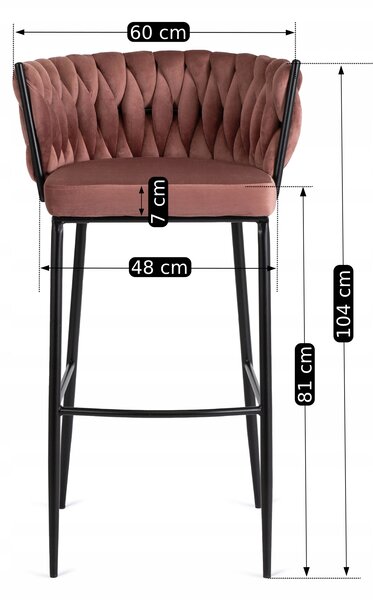 Barová židle Frenar 1 (růžová). Akce -20%