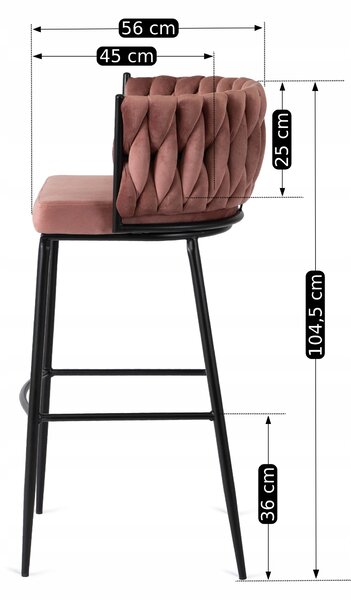 Barová židle Frenar 1 (růžová). Akce -20%