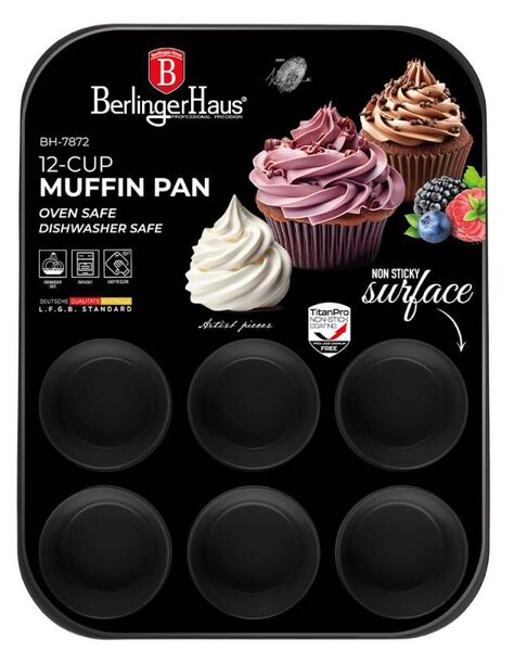 Forma na muffiny 12 ks s titanovým povrchem Carbon Pro Collection