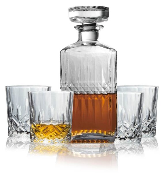 Sada lahve 750 ml a 4 ks sklenic na whisky 220 ml