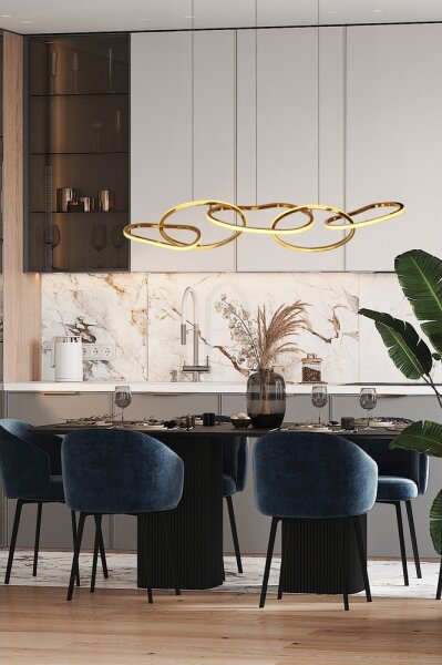 LED Lustr na lanku ANNELI LED/45W/230V 125 cm zlatá