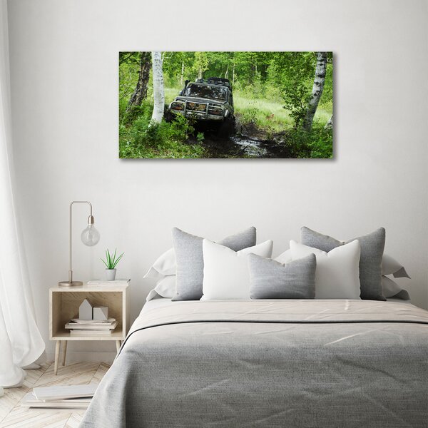 Moderní fotoobraz canvas na rámu Jeep v lese oc-4134018