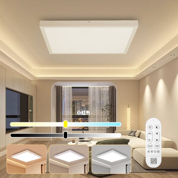 Immax NEO LITE FRAME Smart stropní svítidlo 60x60cm , IP44, CCT, WiFi, Tuya, BEACON bílé