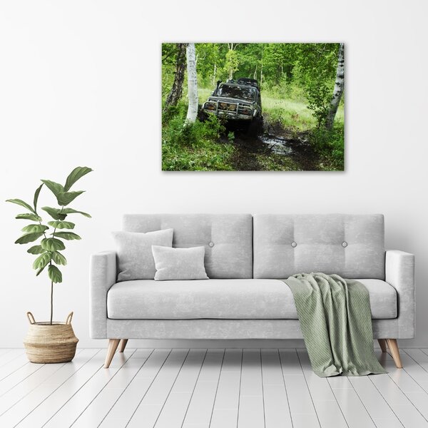 Moderní fotoobraz canvas na rámu Jeep v lese oc-4134018